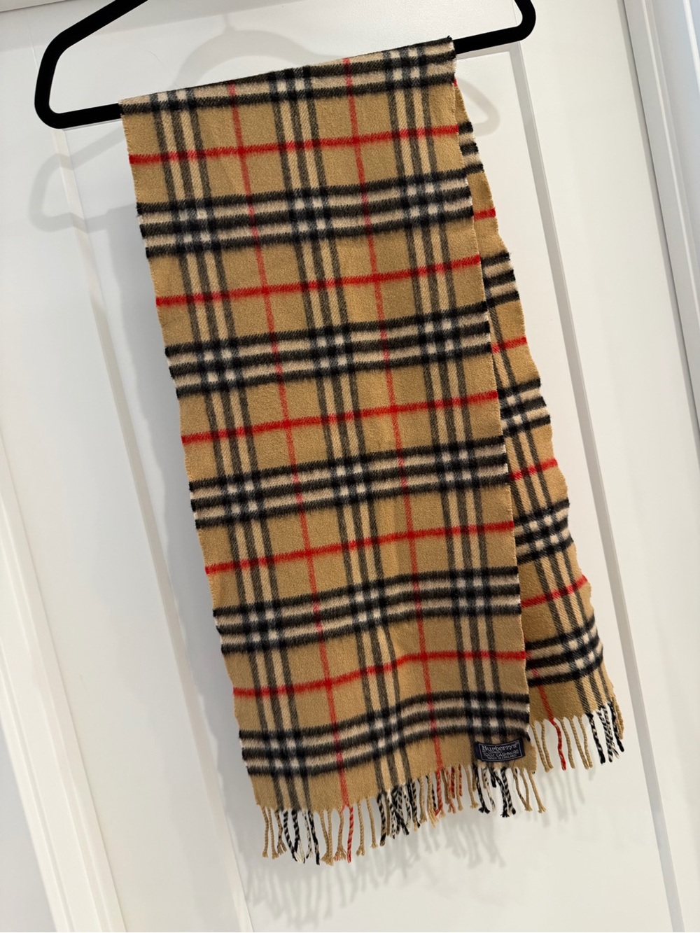 Burberrys Vintage Beige Plaid Cashmere scarf